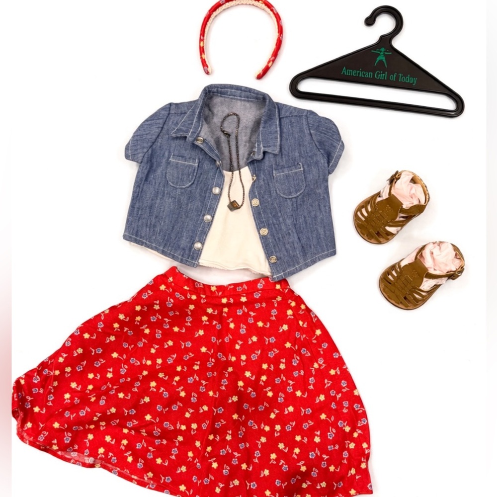 Pleasant Co 90s AGOT Original Play Outfit Complete Set:Necklace, Shoes, Headband